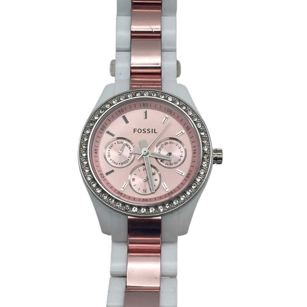 Fossil ES-2802 Women's Watch 37mm - New Battery WR Small Wrist 4.75-5"